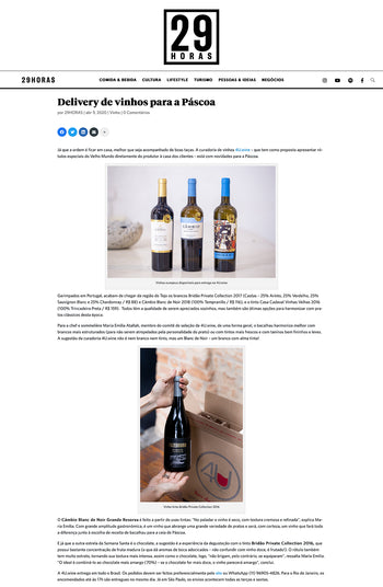 Site 29 horas DELIVERY DE VINHOS PARA A PASCOA