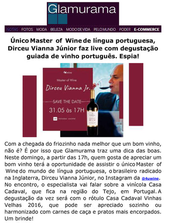 GLAMURAMA UNICO MASTER OF WINE BRASILEIRO DEGUSTACAO GUIADA