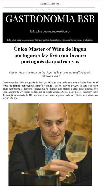 GASTRONOMIA BSB UNICO MASTER OF WINE BRASILEIRO FAZ LIVE COM VINHO BRANCO